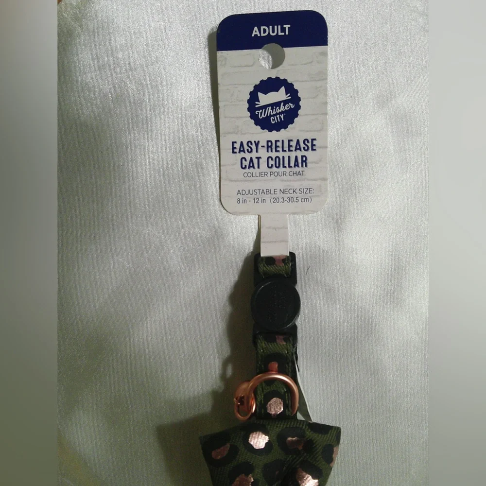 Whisker City Green/Pink Leopard Cat Collar